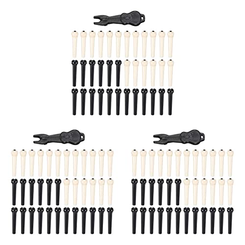 Janasiba 108 Stück für akustische Gitarre, Brückenstifte in und Schwarz, mit 1 Stück Abzieher für Pins eine Brücke in der Gitarre Janasiba 108 Stück für akustische Gitarre, Brückenstifte in und Schwarz, mit 1 Stück Abzieher für Pins eine Brücke in der Gitarre von Janasiba