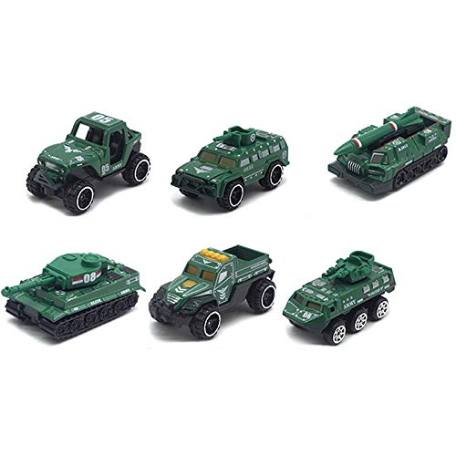 Janasiba 6 StüCk/Set Fahrzeugtechnik Modell Spielzeugautos für Kinder Kinder Geschenk Tank Kanone Fahrzeug GrüN von Janasiba