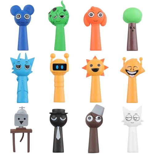 JaneYi Sprunki Figuren Set - 12 Stück Bunte Sprunki Mini Figuren Actionfiguren Spielzeugfiguren zum Sammeln & Dekorieren für Kinder Erwachsene Gaming Fans zu Geburtstag oder Weihnachten von JaneYi