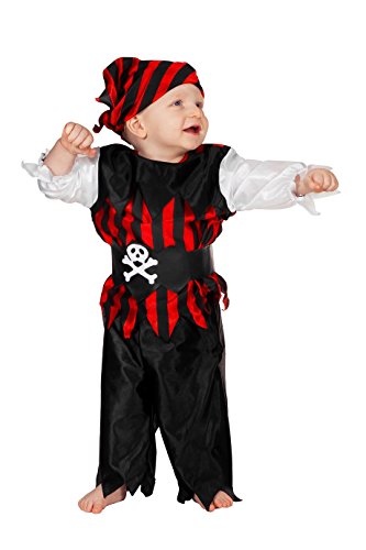 Jannes - Kinder-Kostüm Pirat, schwarz rot, Kleinkinder 86 von Jannes