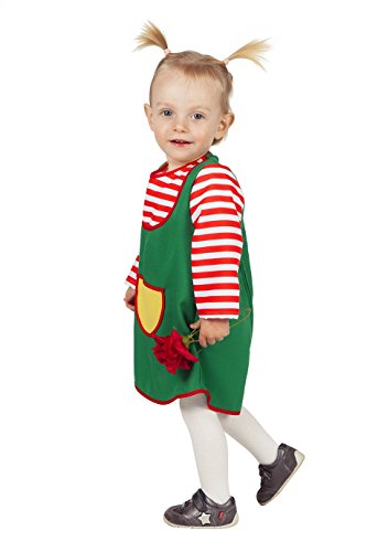 Jannes - Kinder-Kostüm Bunte Schürze, grün gestreift, Kleinkinder 98 von Jannes