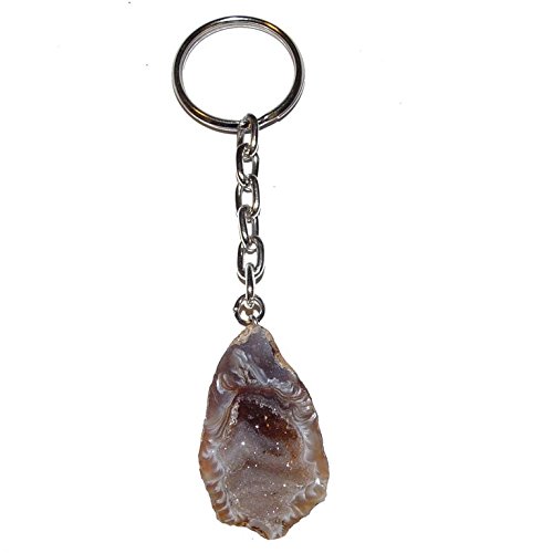 Janni-Shop-Mineralien Achat Geode dunkel Schlüsselanhänger aufgeschnitten und poliert ca. 25-35 mm Plus Kette Janni-Shop-Mineralien Achat Geode dunkel Schlüsselanhänger aufgeschnitten und poliert ca. 25-35 mm Plus Kette von Janni-Shop-Mineralien