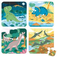 4 Puzzles Dinosaurier (6-9-12-16 Teile) von Janod Juratoys France