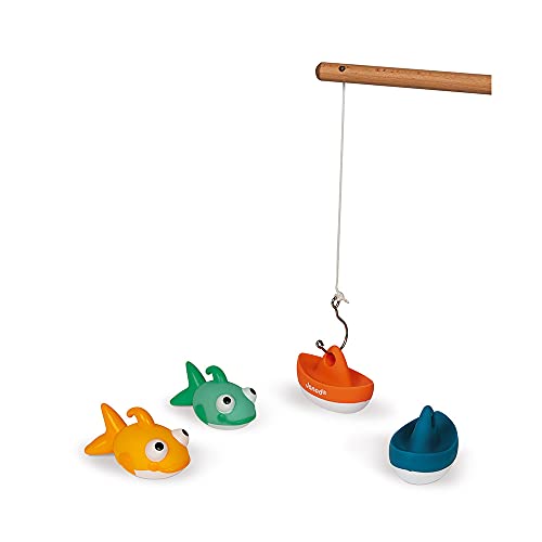 Janod - Angeln-Spiel - Inklusive 2 Wasserspritzer - Badespielzeug für Babys und Kleinkinder - Ab 2 Jahren, J04715 von Janod