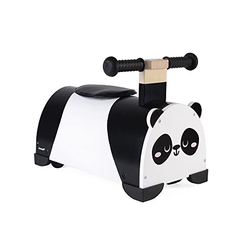 Janod - Aufsitzspielzeug aus Holz Panda - Multidirektional 360 ° - Entwicklung der Balance - Inkl. Aufbewahrungsfach Ab 1 Jahr, J08052 von Janod