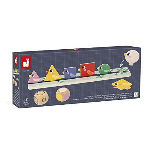JANOD Bird Produktpalette-Formen, Größen, Farben Sortieren-76 Zubehörteile-Pädagogisches Kinderspielzeug aus FSC-Holz-Ab 24 Monaten, J05089, Mehrfarbig, 30 x 5 x 1 cm JANOD Bird Produktpalette-Formen, Größen, Farben Sortieren-76 Zubehörteile-Pädagogisches Kinderspielzeug aus FSC-Holz-Ab 24 Monaten, J05089, Mehrfarbig, 30 x 5 x 1 cm von Janod
