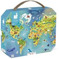 JANOD J02607 Kinderpuzzle 100 Teile Welt von Janod
