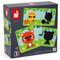 JANOD J02701 Kinderpuzzle 24 Teile - Rätsel Tiere und ihr Schatten von Janod