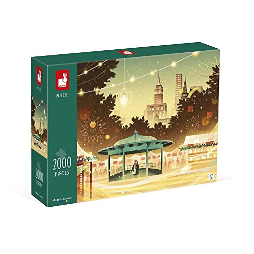 Janod - Puzzle 2000 Teile - Eine Nacht in New York - Für Erwachsene Teenager Kinder - und FSC-zertifiziert - ab 10 Jahren, J02519, Multicolored von Janod
