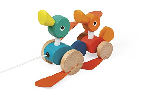Janod - Zigolos Wooden Pull-Along Ducks - FSC Certified Pull-Along Toddler Toy - For children from the Age of 1, J08211, Multicolored von Janod