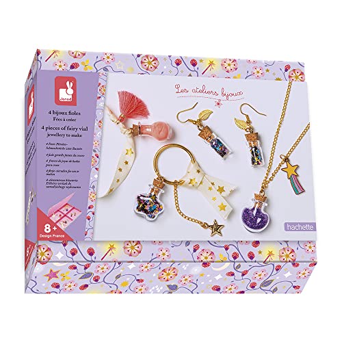 Janod - Bastel-Set für 4 Schmuckstücke mit Feen-Ampullen – Les Ateliers Bijoux – Kreativ-Set für Kinder – Geschicklichkeit & Konzentration – Ab 8 Jahren, J07994 von Janod