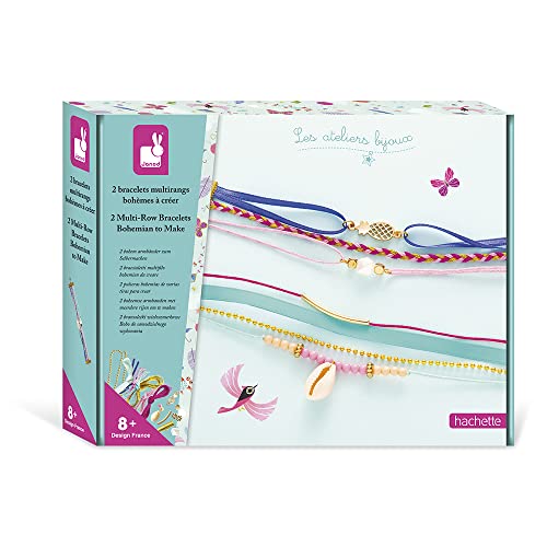 Janod - Bastel-Set mit 2 mehrreihigen Bohème-Armbändern - Les Ateliers Bijoux - Kreative Beschäftigung für Kinder - Geschicklichkeit und Konzentration - Ab 8 Jahren, J07931 Janod - Bastel-Set mit 2 mehrreihigen Bohème-Armbändern - Les Ateliers Bijoux - Kreative Beschäftigung für Kinder - Geschicklichkeit und Konzentration - Ab 8 Jahren, J07931 von Janod