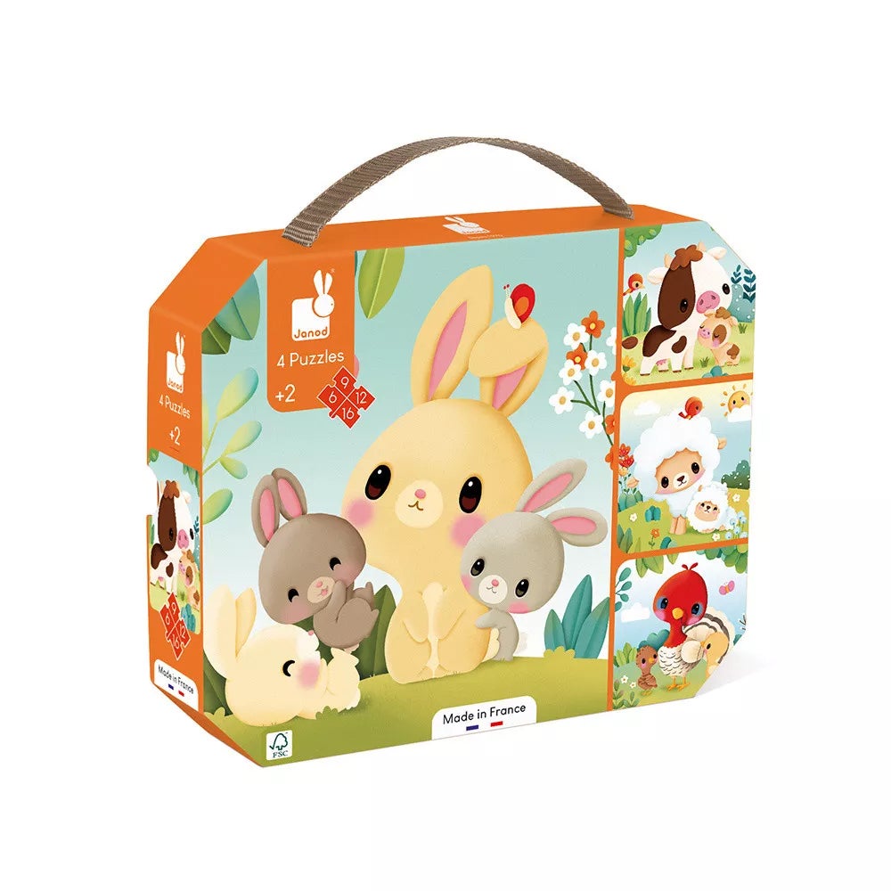Janod Bauernhoftier Puzzles mit Steigende Schwierigkeit 4-in-1 43 Teile Janod Bauernhoftier Puzzles mit Steigende Schwierigkeit 4-in-1 43 Teile von Janod