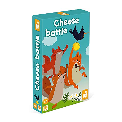 Janod - Cheese Battle - Gesellschaftsspiel für Kinder - Geschicklichkeitsspiel Farbe auf Wasserbasis - FSC-zertifiziert - Ab 4 Jahren, J02636 von Janod