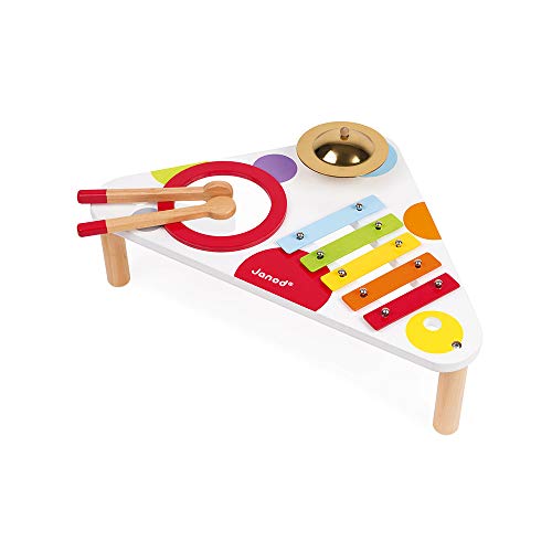 Janod - Confetti Holz-Musiktisch, Kinder-Musikinstrument, Spielzeugnachbildung und Spielzeug für musikalisches Empfinden, ab 1 Jahr, J07634 von Janod