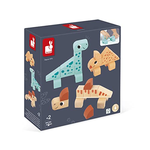 Janod - Bauspiel Cubikosaurus Dinosaurier - 3 Dinos zum Bauen - Lernspiel zum Stapeln - Spielzeug aus FSC-Holz - Ab 24 Monate, J05833 Janod - Bauspiel Cubikosaurus Dinosaurier - 3 Dinos zum Bauen - Lernspiel zum Stapeln - Spielzeug aus FSC-Holz - Ab 24 Monate, J05833 von Janod