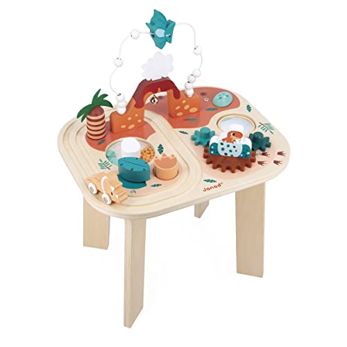 JANOD Dino Dinosaurier-Aktivitätstisch-8 Aktivitäten-Lernspielzeug-Feinmotorik und Fingerfertigkeit-Spielzeug aus FSC-Holz-Ab 12 Monate, J05825, Mehrfarbig, 40 x 32 x 52,5 JANOD Dino Dinosaurier-Aktivitätstisch-8 Aktivitäten-Lernspielzeug-Feinmotorik und Fingerfertigkeit-Spielzeug aus FSC-Holz-Ab 12 Monate, J05825, Mehrfarbig, 40 x 32 x 52,5 von Janod