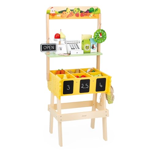 Janod - Kinder-Kaufladen Farm Market - Rollenspiel Kind - 32 Zubehörteile - Fördert die Fantasie - Spielzeug aus FSC-Holz - Wasserfarbe - Ab 3 Jahre, J03322 Janod - Kinder-Kaufladen Farm Market - Rollenspiel Kind - 32 Zubehörteile - Fördert die Fantasie - Spielzeug aus FSC-Holz - Wasserfarbe - Ab 3 Jahre, J03322 von Janod