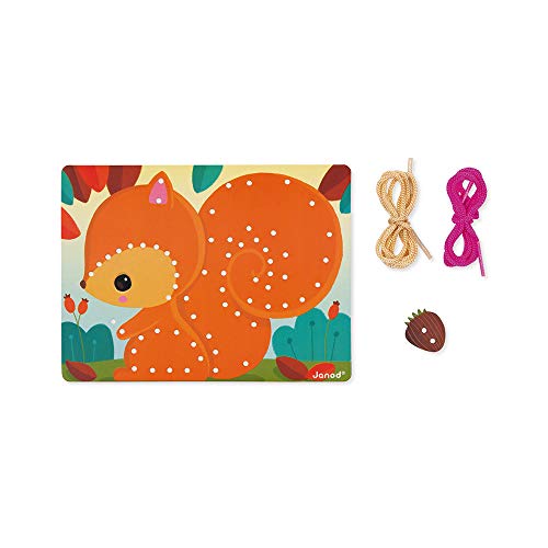 Janod - Fädelspiel-Karten Tiere - Baby- und Kleinkindspielzeug - Entwicklung von Geschicklichkeit und Kreativität - Ab 4 Jahren, J05313 Janod - Fädelspiel-Karten Tiere - Baby- und Kleinkindspielzeug - Entwicklung von Geschicklichkeit und Kreativität - Ab 4 Jahren, J05313 von Janod