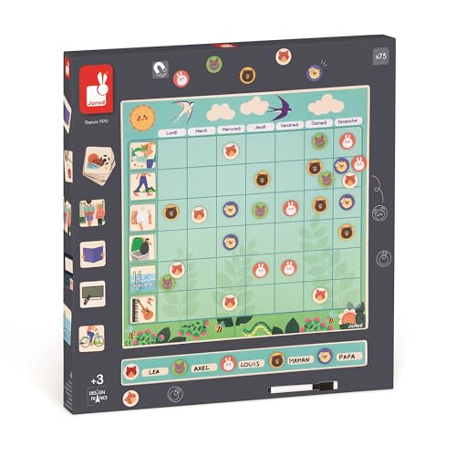 Janod - Familienplaner - Magnet-Tafel + 97 Magnete - Wochentage und Organisieren Lernen - Pappspielzeug - Ab 3 Jahre, J05469 Janod - Familienplaner - Magnet-Tafel + 97 Magnete - Wochentage und Organisieren Lernen - Pappspielzeug - Ab 3 Jahre, J05469 von Janod