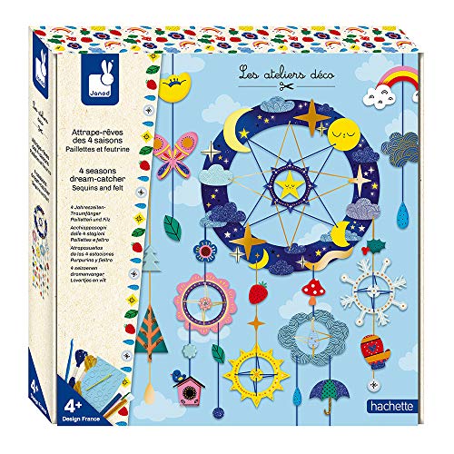 Janod - From 4 years old - Creative Kit - 4 Seasons Dream Catcher - Decoration Workshops - Creative Leisure - Dexterity and Concentration - J07913, Blau von Janod