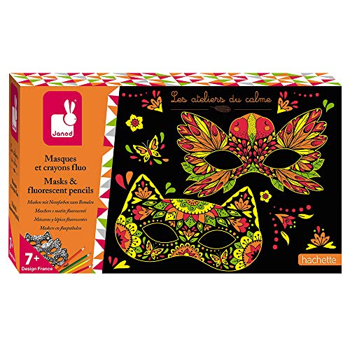 Janod - Set mit Masken und Neonstiften - Les Ateliers du Calme - Set für kreative Freizeitbeschäftigungen für Kinder - Entwicklung von Feinmotorik und Kreativität - Ab 7 Jahren, J07944 Janod - Set mit Masken und Neonstiften - Les Ateliers du Calme - Set für kreative Freizeitbeschäftigungen für Kinder - Entwicklung von Feinmotorik und Kreativität - Ab 7 Jahren, J07944 von Janod