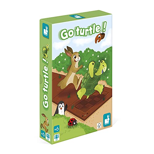 Janod - Go Turtle! - Brettspiel für Kinder - Solitär-Strategiespiel - Thema Hase und Schildkröte - FSC-zertifiziert - ab 6 Jahre, J02629 von Janod
