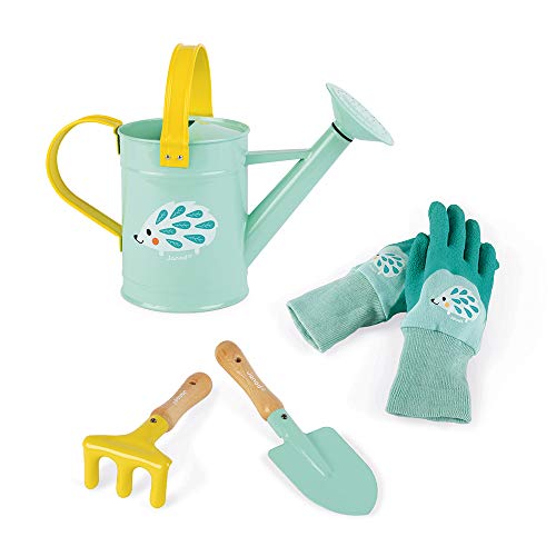 Janod - Happy Garden Spielset Kleiner Gärtner, Set mit 4 Gartenutensilien für Kinder, feinmotorische Fähigkeiten, minzgrün, ab 3 Jahren, J03187 Janod - Happy Garden Spielset Kleiner Gärtner, Set mit 4 Gartenutensilien für Kinder, feinmotorische Fähigkeiten, minzgrün, ab 3 Jahren, J03187 von Janod