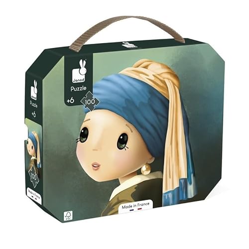 Janod - Puzzle 100 Teile Inspiriert von Vermeer - Puzzle 100 Teile Kinder - Lernspiel - Entwickelt Geduld und Fingerfertigkeit - FSC-Zertifiziert - Ab 6 Jahren, J02551 von Janod