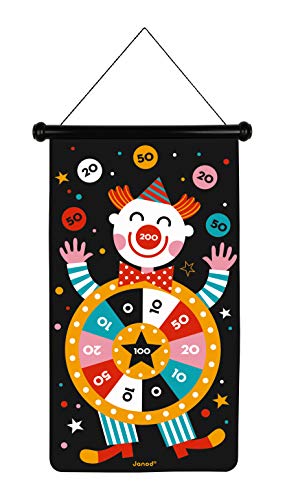 Janod - Magnetisches Dartspiel mit Zirkus-Motiv, doppelseitig, Geschicklichkeitsspiel, zum Erlernen von Agilität und Konzentration, 6 Pfeile, ab 4 Jahren, J02074 Janod - Magnetisches Dartspiel mit Zirkus-Motiv, doppelseitig, Geschicklichkeitsspiel, zum Erlernen von Agilität und Konzentration, 6 Pfeile, ab 4 Jahren, J02074 von Janod