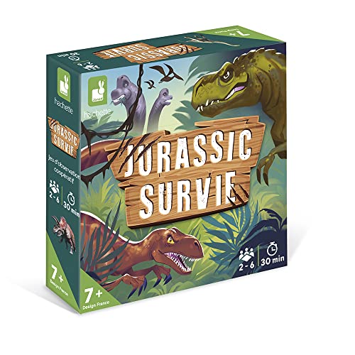 Janod - Jurassic Survie Collaborative Educational Children's Table - Familienspiel - Französische Sprache - Ab 7 Jahren - J02459 von Janod