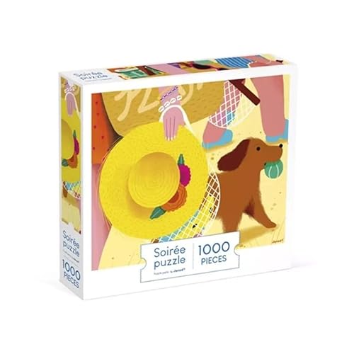 Janod J02524 Puzzle 1000 Teile Erwachsene Teenager Kinder-Ausflug zum Strand-Fördert Geduld und Fingerfertigkeit-Europäische Herstellung, Pflanzenfarben und FSC-Zertifiziert-Ab 8 Jahre-J02524, Yellow von Janod