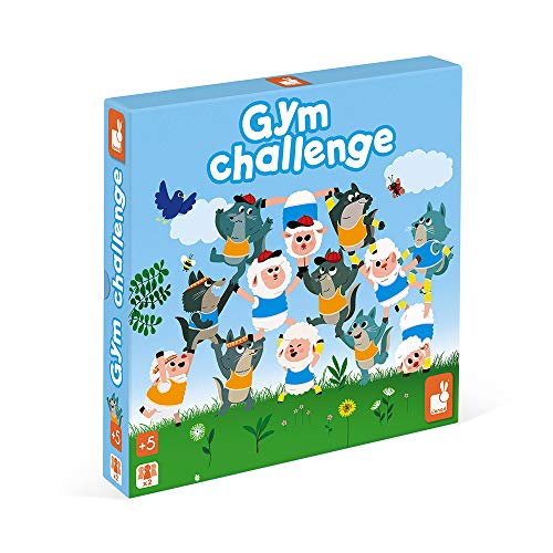 Janod - Gym Challenge - Holz-Brettspiel für Kinder - Beobachtungs- und Strategiespiel - Ab 5 Jahren, J02639 von Janod