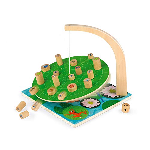 Janod - Waterlily Challenge - Childrens Board Game - Skill and Strategy Game - Wooden Toy - 2 to 6 Players - FSC-Certified - Ages 6 and up - J02690 von Janod