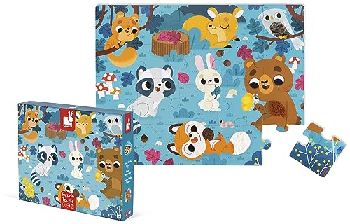 Janod Tast-Puzzle für Kinder, Die Waldtiere, 20 Teile, davon 7 mit Textur, Lern- und Tastspiel, Tastsinn, Feinmotorik und Konzentration, ab 2 Jahren, J02685 Janod Tast-Puzzle für Kinder, Die Waldtiere, 20 Teile, davon 7 mit Textur, Lern- und Tastspiel, Tastsinn, Feinmotorik und Konzentration, ab 2 Jahren, J02685 von Janod