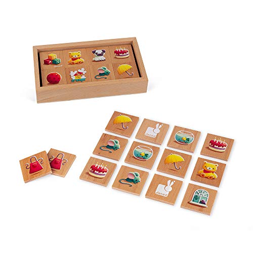 Janod - from 2 Years - Memo 1st Words - FSC Wooden Game - 40 Pieces - Memory and Association Game - 2 to 6 Players - Memorize and Assimilate - J02703 von Janod