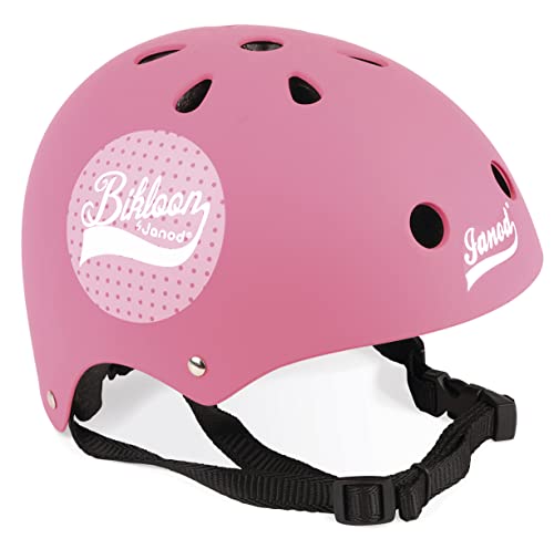 Janod - Bikloon - Helmet for Bike and Balance-Bike for Children Pink with Polka Dots - Size S Adjustable 47-54 cm - 11 Ventiation Holes - For children from the Age of 3, J03272 von Janod