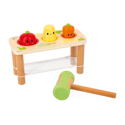 Janod - Taptap Gemüse des Bauernhofs – Spielzeug für Kinder – 3 Gemüsegemüse + 1 Hammer – entwickelt die Feinmotorik – Spielzeug aus FSC-Holz – ab 12 Monaten J03309 Janod - Taptap Gemüse des Bauernhofs – Spielzeug für Kinder – 3 Gemüsegemüse + 1 Hammer – entwickelt die Feinmotorik – Spielzeug aus FSC-Holz – ab 12 Monaten J03309 von Janod