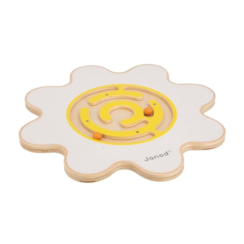 Janod Sweet Cocoon Balance Board Blume Spielzeug aus FSC-Holz-Fördert Gleichgewichtssinn und Konzentration Geschicklichkeitsspiel für Kinder ab 5 Jahren, J04049, Multicolor von Janod