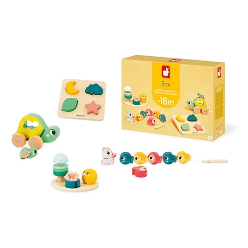 Janod - Spielbox Baby - Kinderspielzeug 18 Monate - Lernspielzeug mit Holzpuzzle - Motorikspiele Baby - Aktivitätsspielzeug für die Psychomotorische Entwicklung - Ab 18 Monate J04064 Janod - Spielbox Baby - Kinderspielzeug 18 Monate - Lernspielzeug mit Holzpuzzle - Motorikspiele Baby - Aktivitätsspielzeug für die Psychomotorische Entwicklung - Ab 18 Monate J04064 von Janod
