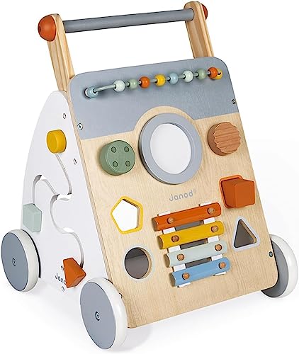 Janod - Sweet Cocoon Multi-Activity Laufwagen - Lauflernwagen aus Holz - 9 Aktivitäten - Leise Räder, Wasserbasierte Farben - Kinderspielzeug ab 1 Jahr, J04410 Janod - Sweet Cocoon Multi-Activity Laufwagen - Lauflernwagen aus Holz - 9 Aktivitäten - Leise Räder, Wasserbasierte Farben - Kinderspielzeug ab 1 Jahr, J04410 von Janod