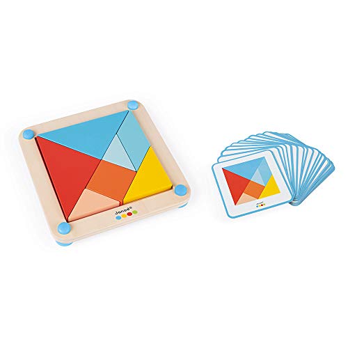 Janod - Essentiel - Das Tangram - Lernspiel aus Holz Babys und Kleinkinder - Farbe auf Wasserbasis - Ab 2 Jahren, J05070, Schwarz Janod - Essentiel - Das Tangram - Lernspiel aus Holz Babys und Kleinkinder - Farbe auf Wasserbasis - Ab 2 Jahren, J05070, Schwarz von Janod