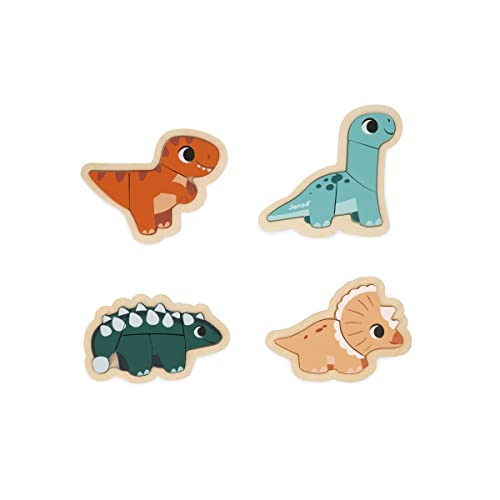 Janod - 4 Evolutive Dino-Puzzles aus FSC-Holz, 2-5 Teile - Spielzeug für Kinder - Pädagogische Spiele - Kleinkindspielzeug - Ab 18 Monaten, J05824 Janod - 4 Evolutive Dino-Puzzles aus FSC-Holz, 2-5 Teile - Spielzeug für Kinder - Pädagogische Spiele - Kleinkindspielzeug - Ab 18 Monaten, J05824 von Janod