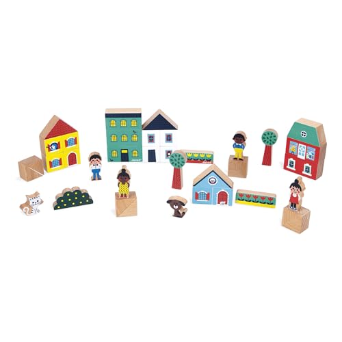 Janod J05917 Set aus 36 massiven Holzwürfeln-Thema Stadt-Ideal als Ergänzung zum Teppich-Konstruktionsspielzeug-Fördert die Vorstellungskraft-FSCTM Holzspielzeug-Ab 2 Jahre-J05917 Janod J05917 Set aus 36 massiven Holzwürfeln-Thema Stadt-Ideal als Ergänzung zum Teppich-Konstruktionsspielzeug-Fördert die Vorstellungskraft-FSCTM Holzspielzeug-Ab 2 Jahre-J05917 von Janod