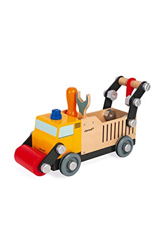 Janod - Brico'Kids Bauwagen aus Holz - Bauspielzeug - Entwicklung von Feinmotorik und Fantasie - FSC-zertifiziert - Ab 3 Jahren, J06470 von Janod