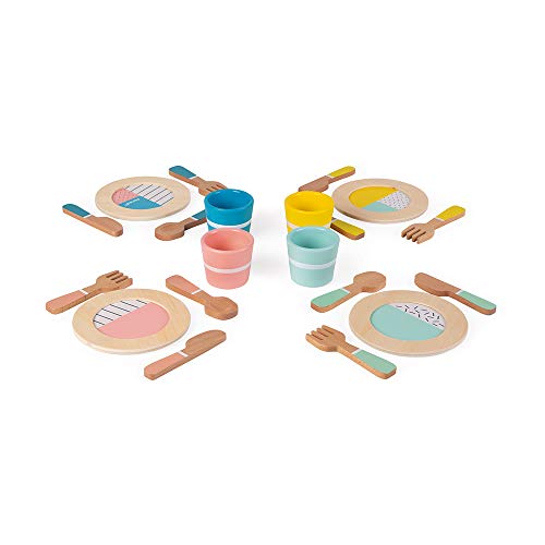 Janod - 20-teiliges Service Holz Design Retro - Rollenspiel - Küchenspielzeug - Entwicklung von Feinmotorik und Fantasie - Ab 3 Jahren, J06600 Janod - 20-teiliges Service Holz Design Retro - Rollenspiel - Küchenspielzeug - Entwicklung von Feinmotorik und Fantasie - Ab 3 Jahren, J06600 von Janod