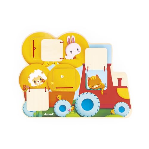 Janod J07128 Holzpuzzle Traktor-5 Türen zum Öffnen-Fördert die Feinmotorik-Mitwachsendes Lernspielzeug für Kinder-Ab 12 Monaten-J07128 Janod J07128 Holzpuzzle Traktor-5 Türen zum Öffnen-Fördert die Feinmotorik-Mitwachsendes Lernspielzeug für Kinder-Ab 12 Monaten-J07128 von Janod