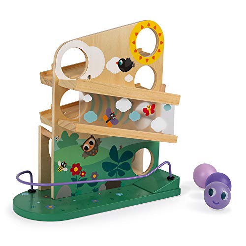 Janod - Wooden Caterpillar Ball Track - Toddler Manipulation and Dexterity Toy - For children from the Age of 1, 08055, Multicolored von Janod