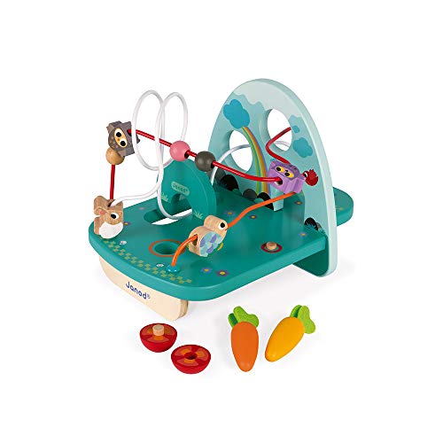 Janod - Wooden Looping Rabbit & Co - Toddler Manipulation and Motor Skills Toy - For children from the Age of 18 months, J08254, Multicolored von Janod