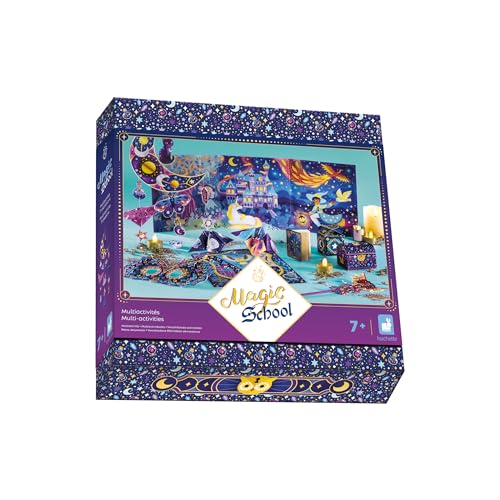 Janod J09111 Magic School Multi-Aktivitäten-Set School-11 Projekte-Hexenthema-DIY-Kinderbastelset-Geschicklichkeit und Konzentration Lernen-Ab 7 Jahren-J09111, Multicolor von Janod